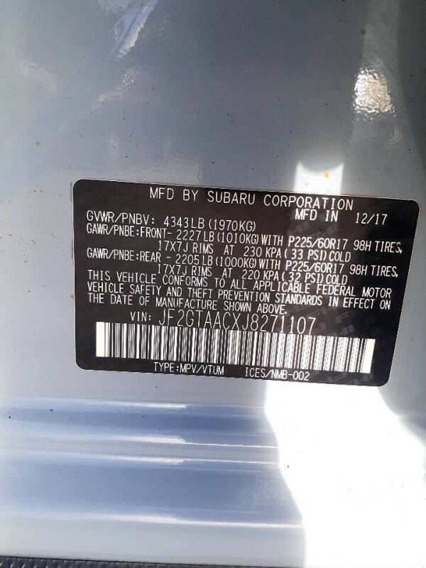 2018 Subaru Crosstrek 2.0i Base