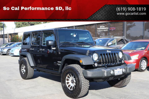 2017 Jeep Wrangler Unlimited for sale at So Cal Performance SD, llc in San Diego CA