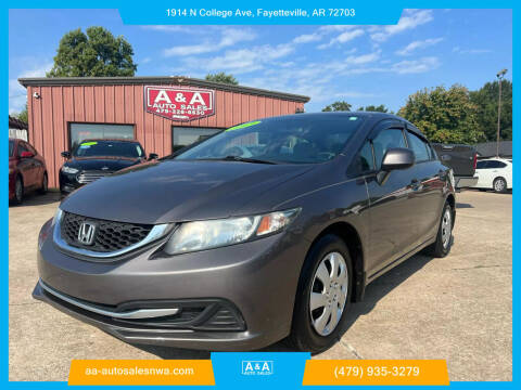 2013 Honda Civic for sale at A & A Auto Sales in Fayetteville AR