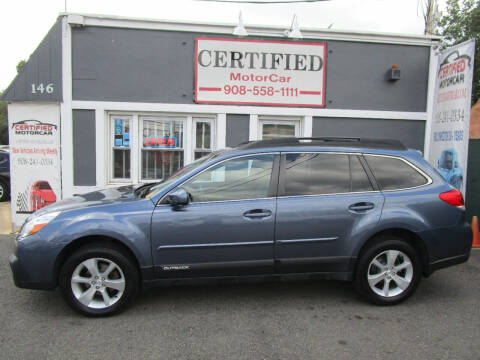 2013 Subaru Outback for sale at CERTIFIED MOTORCAR LLC in Roselle Park NJ