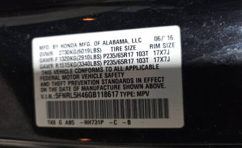 2016 Honda Odyssey EX