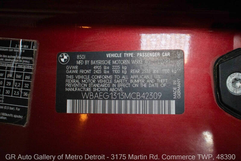 1991 BMW 8 Series 850i