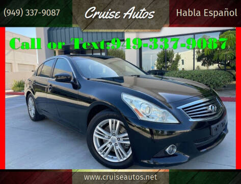 2012 Infiniti G25 Sedan for sale at Cruise Autos in Corona CA