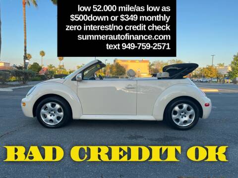 2003 Volkswagen New Beetle Convertible for sale at SUMMER AUTO FINANCE in Costa Mesa CA