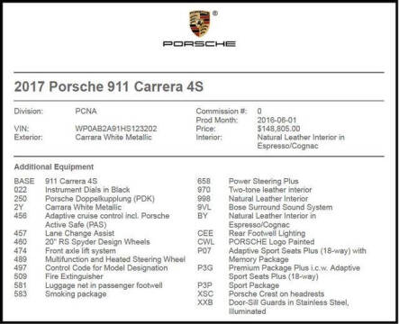 2017 Porsche 911 Carrera 4S
