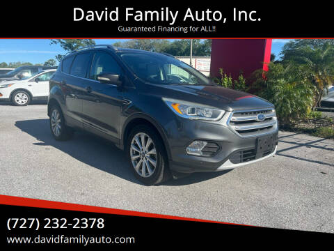 2017 Ford Escape for sale at David Family Auto, Inc. in New Port Richey FL