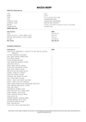 2025 Mazda CX-30 2.5 S Select Sport