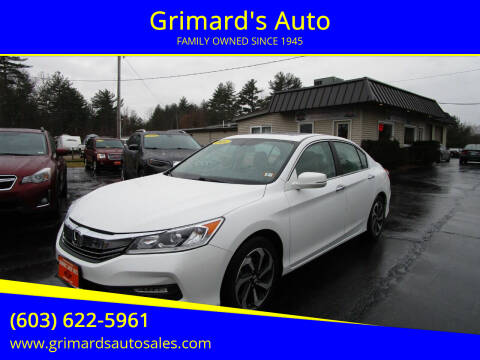 2016 Honda Accord for sale at Grimard's Auto in Hooksett NH