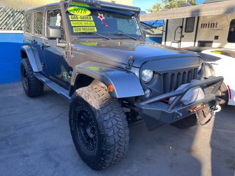 2018 Jeep Wrangler JK Unlimited for sale at LA PLAYITA AUTO SALES INC in South Gate CA