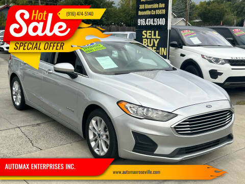 2019 Ford Fusion Hybrid for sale at AUTOMAX ENTERPRISES INC. in Roseville CA