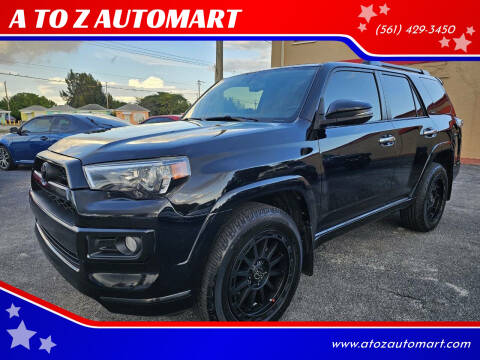 2018 Toyota 4Runner for sale at A TO Z  AUTOMART - A TO Z AUTOMART in West Palm Beach FL