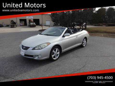 2004 Toyota Camry Solara for sale at United Motors in Fredericksburg VA