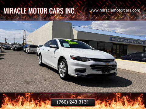 2017 Chevrolet Malibu for sale at Miracle Motor Cars Inc. in Victorville CA