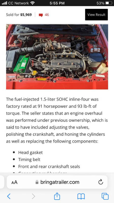 1986 Honda Civic CRX Si