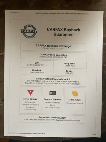 2008 Pontiac Grand Prix GXP
