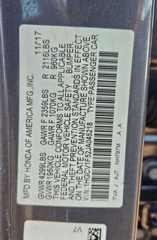 2018 Honda Accord EX-L