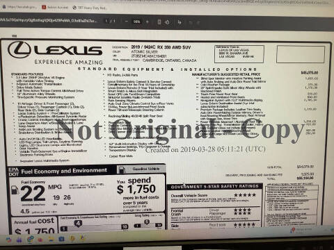2019 Lexus RX 350