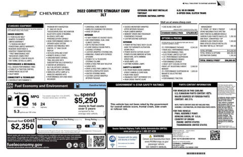 2022 Chevrolet Corvette Stingray