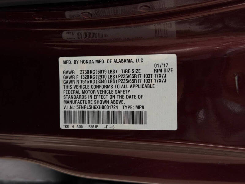 2017 Honda Odyssey EX-L