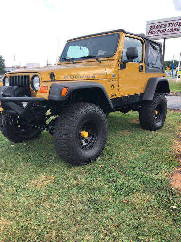 2003 Jeep Wrangler for sale at PRESTIGE MOTORCARS INC in Anderson SC