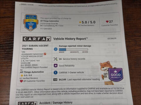 2021 Subaru Ascent Touring