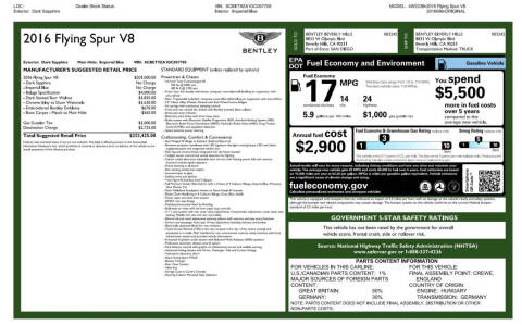 2016 Bentley Flying Spur V8