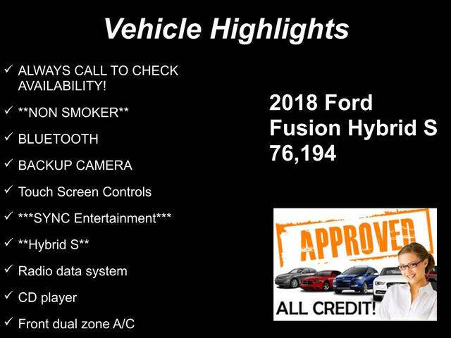 2018 Ford Fusion Hybrid S