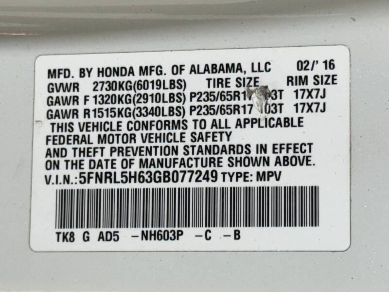 2016 Honda Odyssey EX-L w/RES