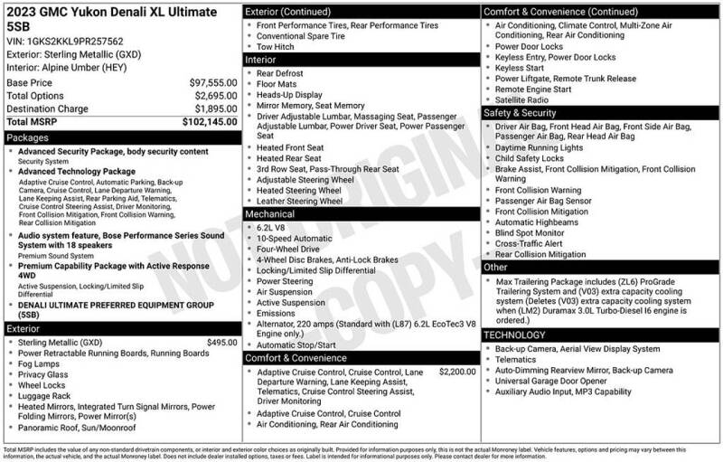 2023 GMC Yukon XL Denali Ultimate