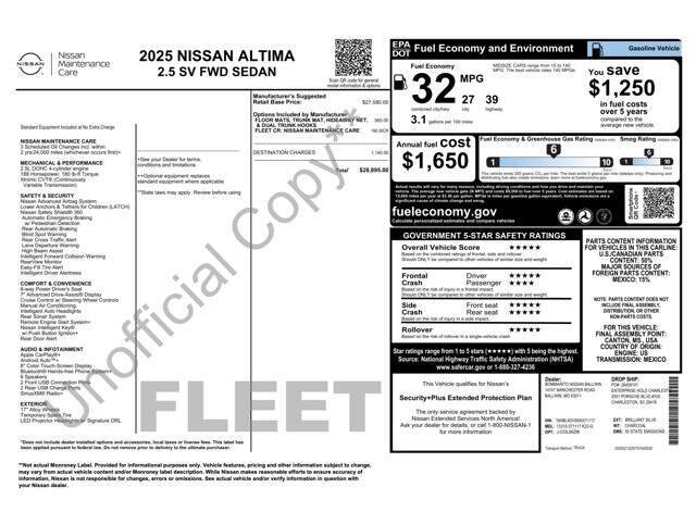 2025 Nissan Altima 2.5 SV