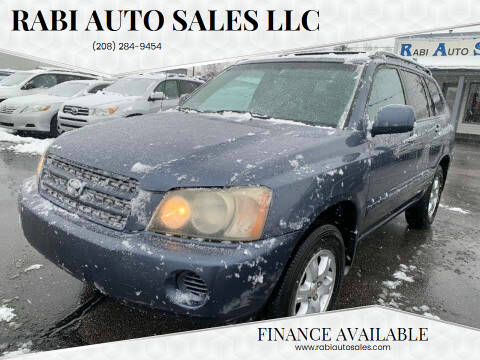 2003 Toyota Highlander for sale at RABI AUTO SALES LLC in Garden City ID