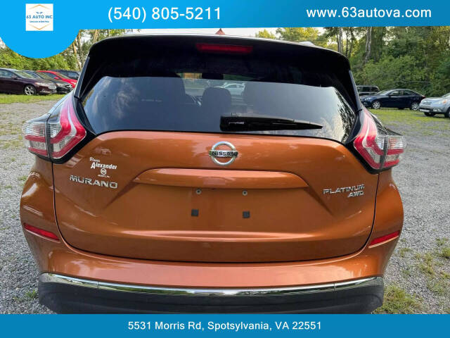 2015 Nissan Murano for sale at 63 Auto Inc in Spotsylvania, VA