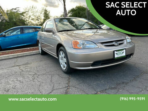 2002 Honda Civic for sale at SAC SELECT AUTO in Sacramento CA