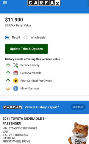 2011 Toyota Sienna XLE 8-Passenger