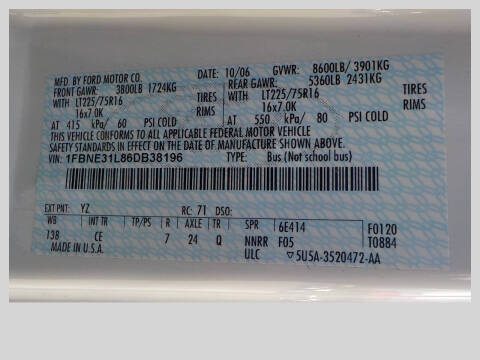 2006 Ford E-Series E-350 SD XL