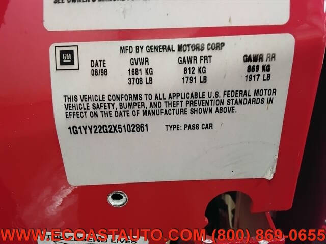 Red 1999 Chevrolet Corvette Base 2dr Hatchback 19