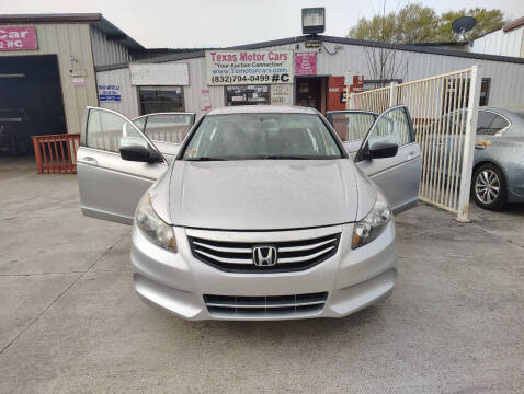 2012 Honda Accord for sale at TEXAS MOTOR CARS in Houston TX