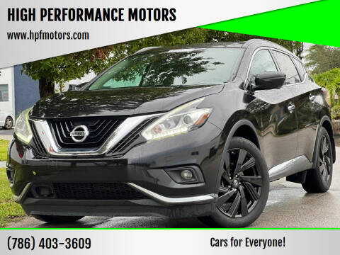 2017 Nissan Murano for sale at HIGH PERFORMANCE MOTORS in Hollywood FL