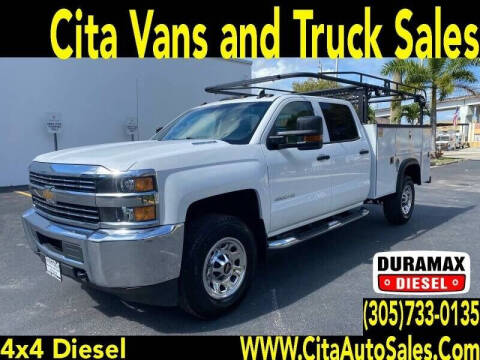 2015 CHEVROLET SILVERADO 3500HD SRW 4X4 CREW DIESEL UTILITY TRUCK for sale at Cita Auto Sales in Medley FL