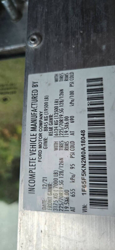 2021 Ford Stripped Chassis