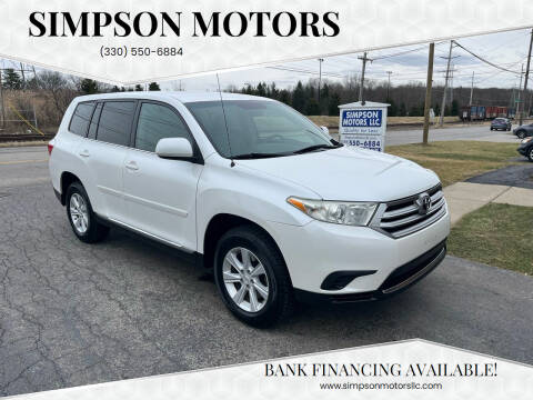 2011 Toyota Highlander for sale at SIMPSON MOTORS in Youngstown OH