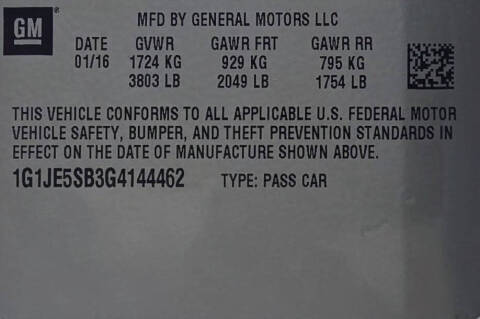 2016 Chevrolet Sonic LTZ Auto