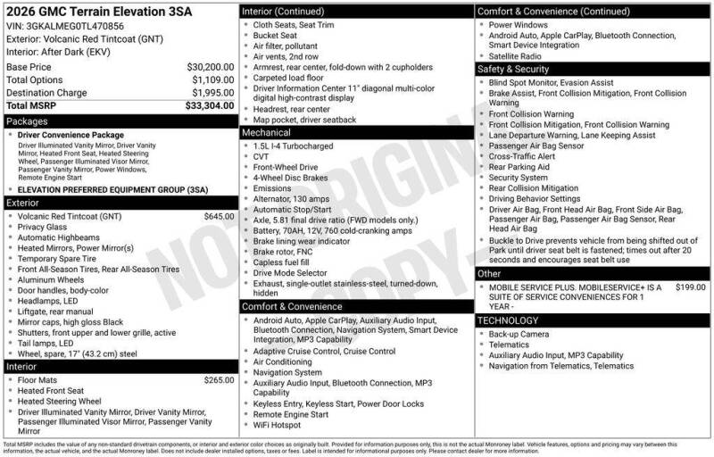 2026 GMC Terrain Elevation