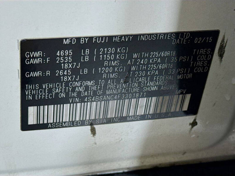 2015 Subaru Outback 2.5i Limited