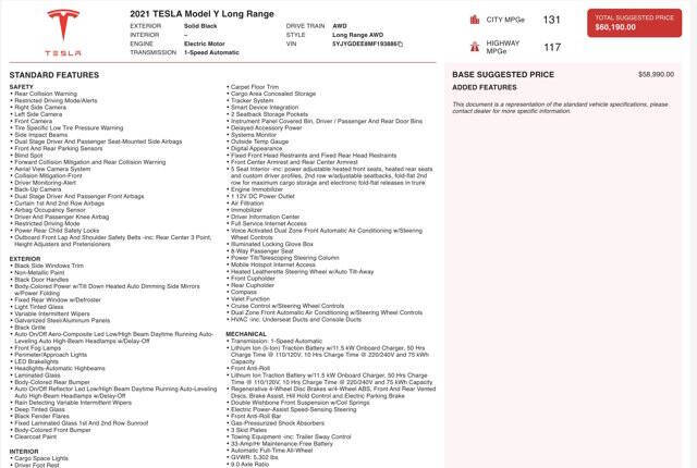 2021 Tesla Model Y Long Range