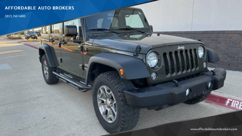 2016 Jeep Wrangler Unlimited for sale at AFFORDABLE AUTO BROKERS in Keller TX