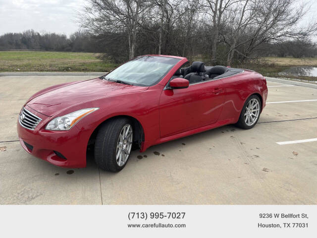 2010 INFINITI G37 Convertible for sale at CAREFULL AUTO CARE in Houston, TX