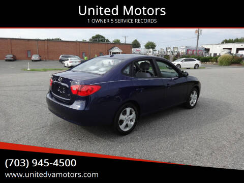 2008 Hyundai Elantra for sale at United Motors in Fredericksburg VA