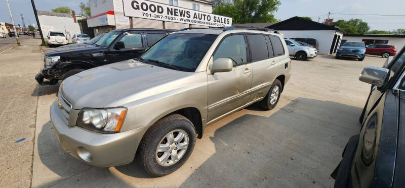 2002 Toyota Highlander for sale at GOOD NEWS AUTO SALES in Fargo ND