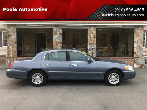 1999 Lincoln Town Car for sale at Poole Automotive in Laurinburg NC